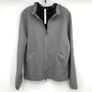 Lululemon Men's Grey Full Zip Hooded Jacket Athleisure Comfort Size M Hoodie